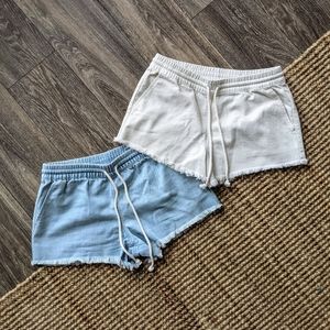Aerie | Soft Denim Blue & White Shorts 2-Pack | XS